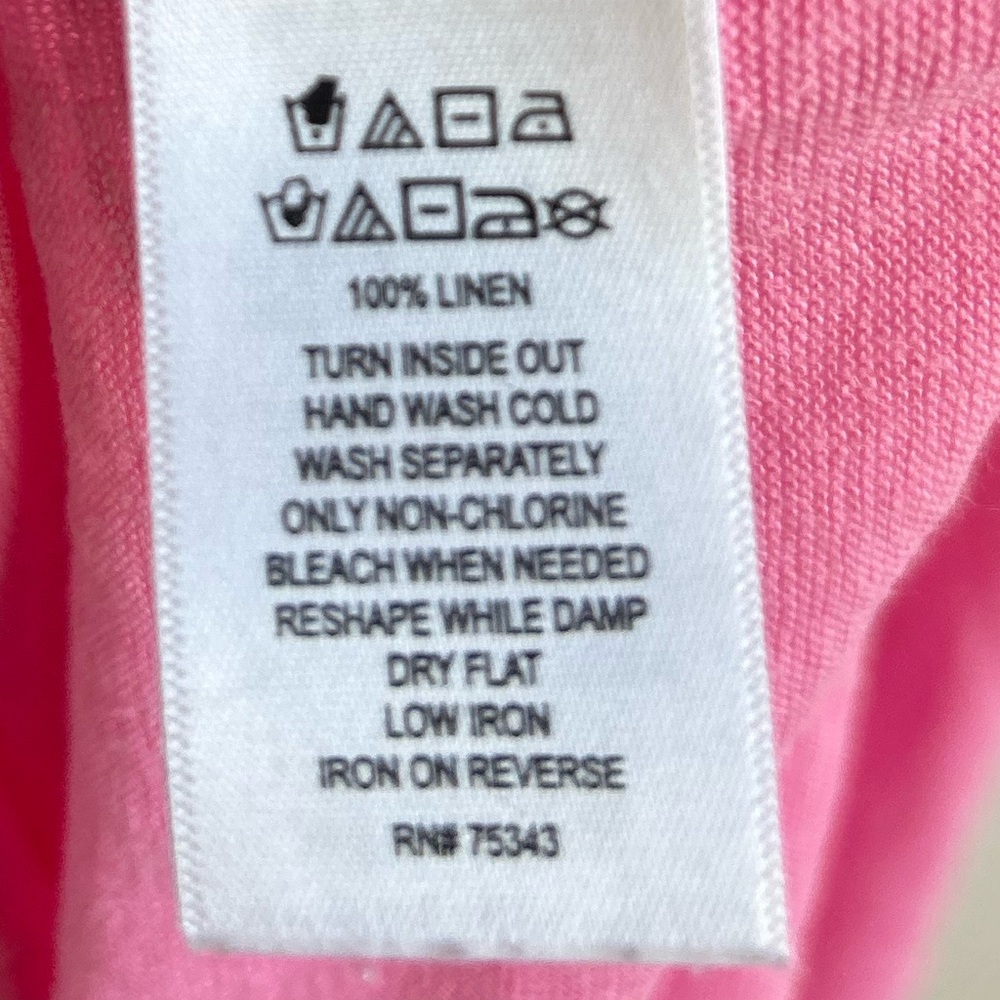 Halston Heritage Pink Linen Blend Tank Top - Picture 4 of 4